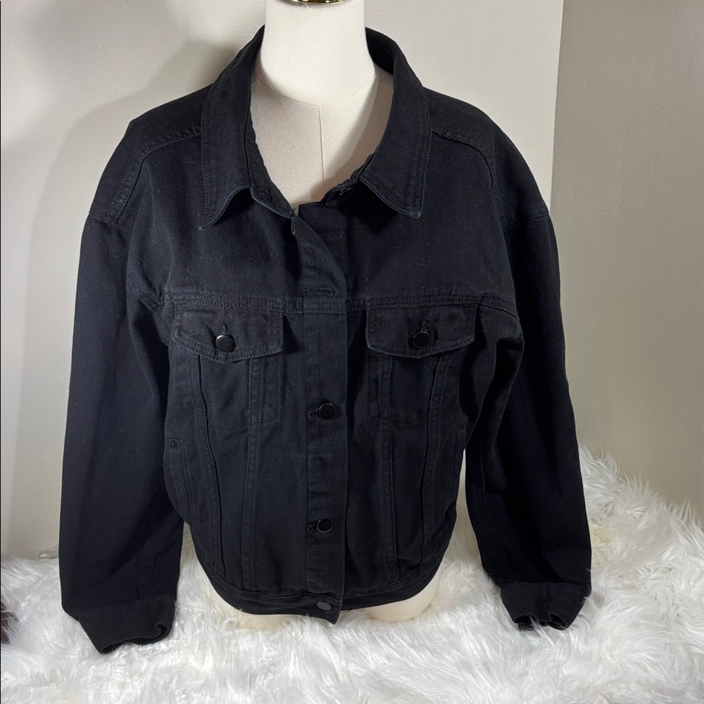 American Bazi Black Denim Jacket